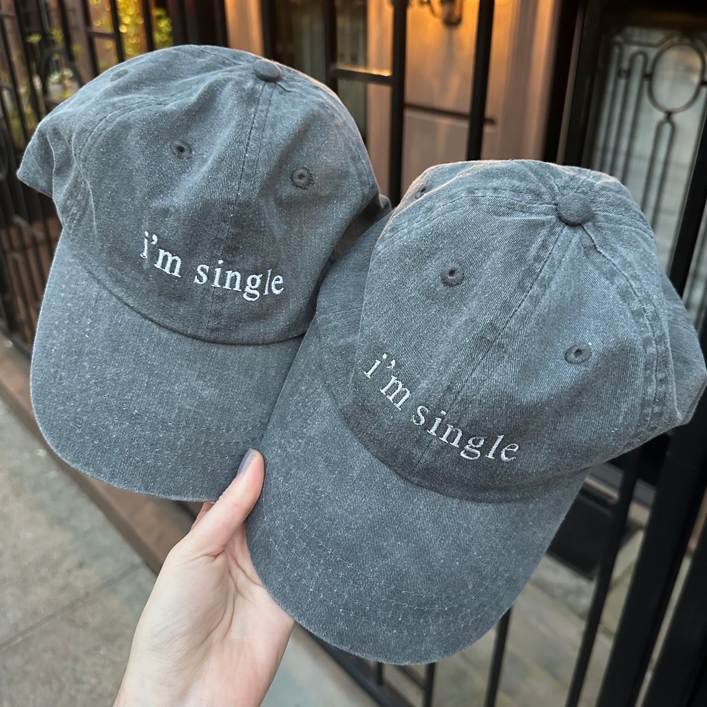 "i'm single" baseball hat